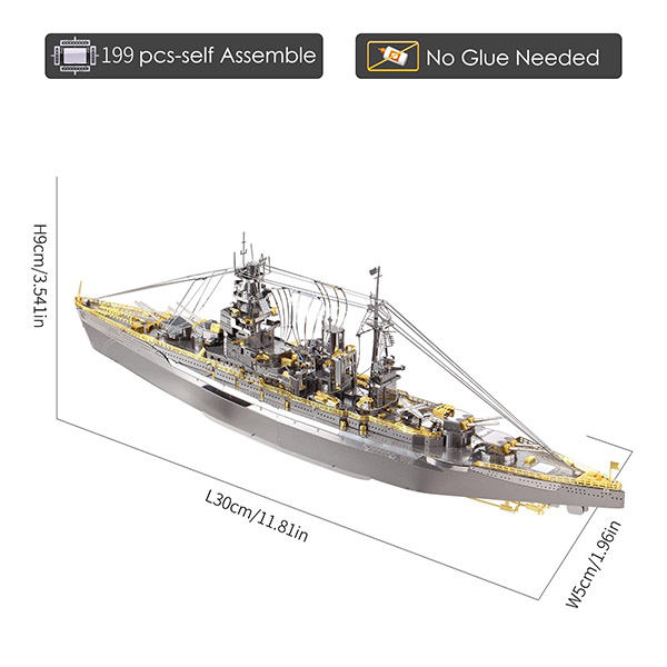 پازل فلزی سه بعدی مدل Nagato Class Battleship